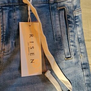 Risen Light Blue Barn High Rise Wide Leg Jeans